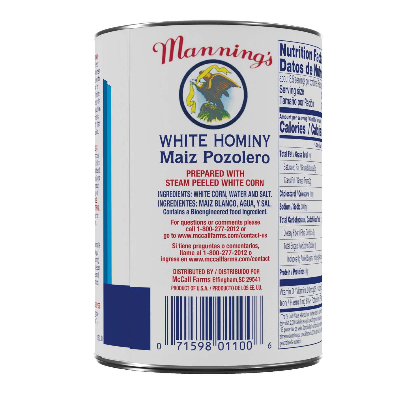 Manning's Homestyle Hominy (15oz, 12 pack)